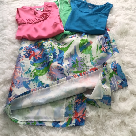 Sunny Leigh- Pink & Green Floral Skirt - Picture 6 of 6